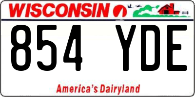 WI license plate 854YDE