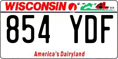 WI license plate 854YDF