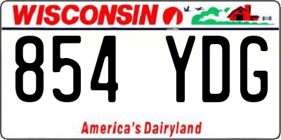 WI license plate 854YDG
