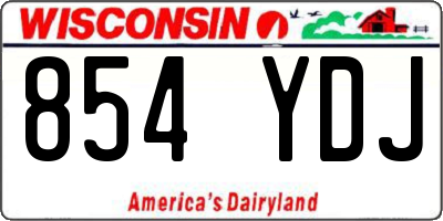 WI license plate 854YDJ
