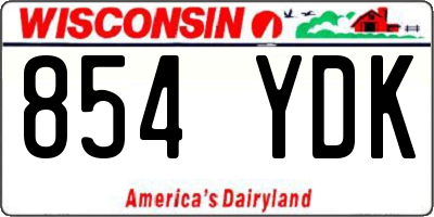 WI license plate 854YDK