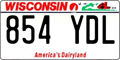 WI license plate 854YDL