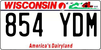 WI license plate 854YDM