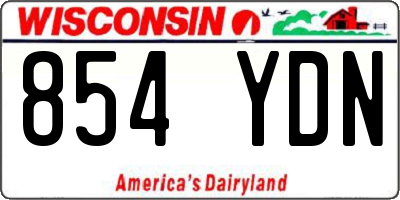 WI license plate 854YDN