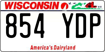 WI license plate 854YDP