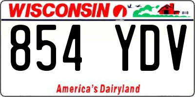 WI license plate 854YDV