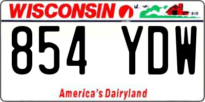 WI license plate 854YDW