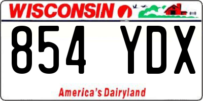 WI license plate 854YDX