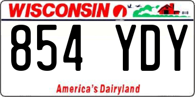 WI license plate 854YDY