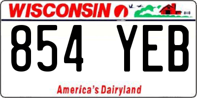WI license plate 854YEB
