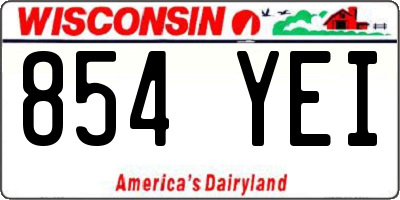WI license plate 854YEI