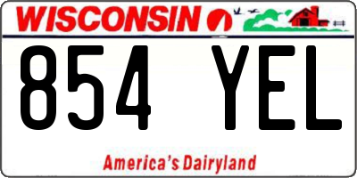 WI license plate 854YEL