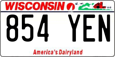 WI license plate 854YEN