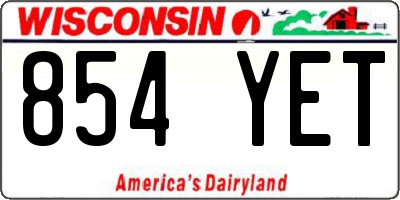 WI license plate 854YET