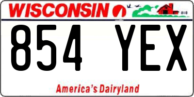 WI license plate 854YEX