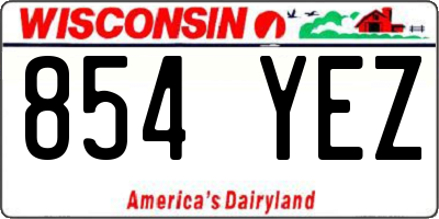 WI license plate 854YEZ