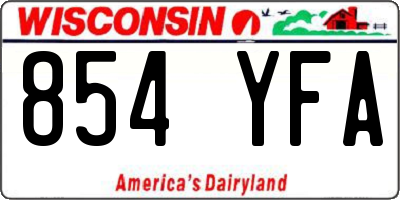 WI license plate 854YFA
