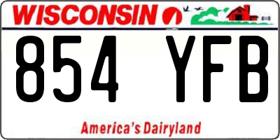 WI license plate 854YFB