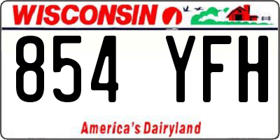 WI license plate 854YFH