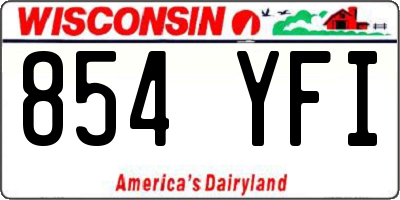 WI license plate 854YFI