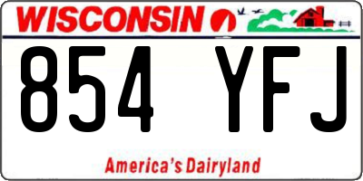 WI license plate 854YFJ