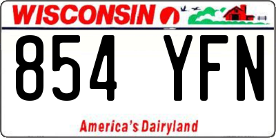 WI license plate 854YFN