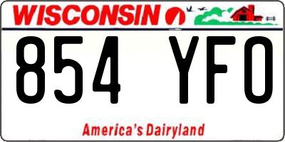 WI license plate 854YFO