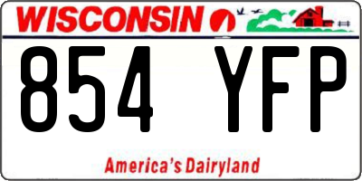 WI license plate 854YFP