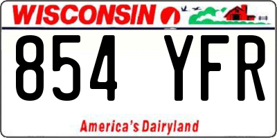 WI license plate 854YFR