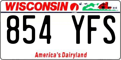 WI license plate 854YFS