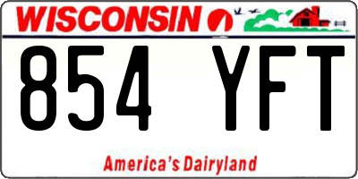 WI license plate 854YFT