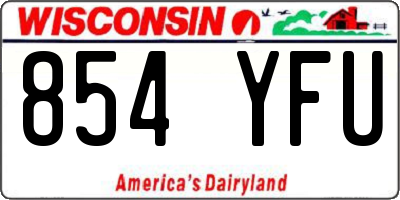 WI license plate 854YFU