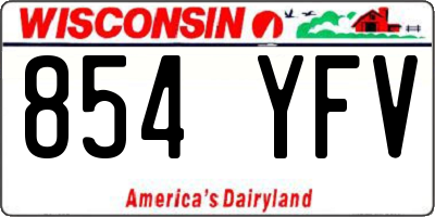 WI license plate 854YFV