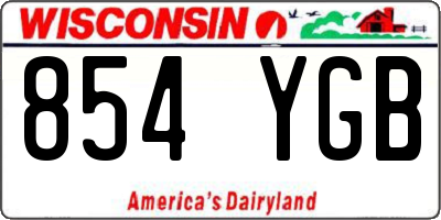 WI license plate 854YGB