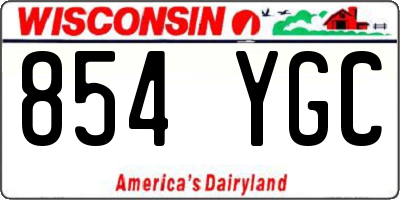 WI license plate 854YGC