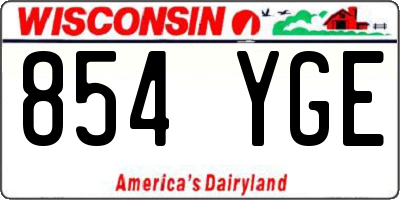 WI license plate 854YGE