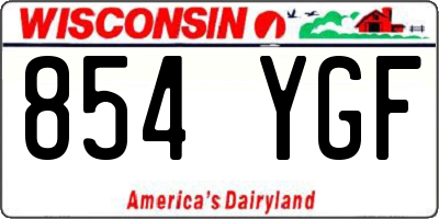 WI license plate 854YGF