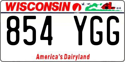 WI license plate 854YGG