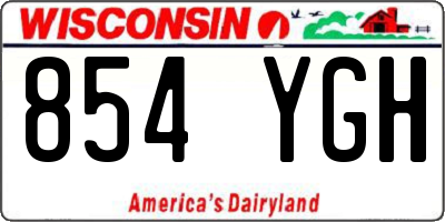WI license plate 854YGH
