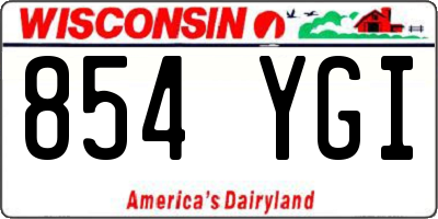 WI license plate 854YGI