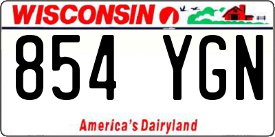 WI license plate 854YGN