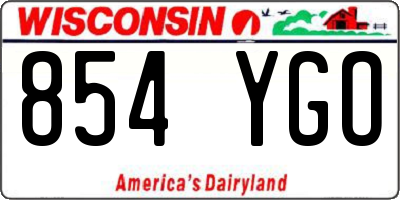 WI license plate 854YGO