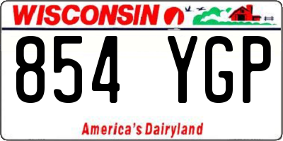 WI license plate 854YGP
