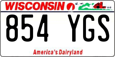 WI license plate 854YGS