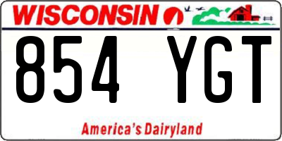 WI license plate 854YGT