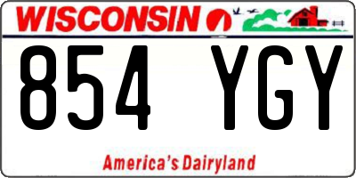 WI license plate 854YGY