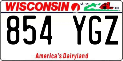WI license plate 854YGZ