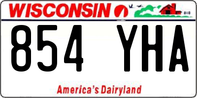 WI license plate 854YHA