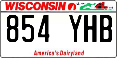WI license plate 854YHB