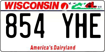 WI license plate 854YHE